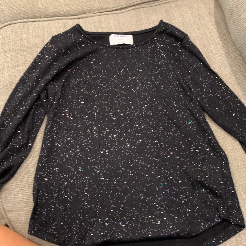 Long sleeve black top sparkly size medium or 8